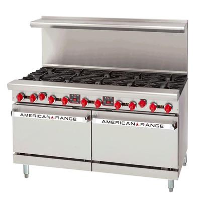 American Range AR-10-CC LP 60" 10 Burner Commercial Gas Range w/ 2 Convection Ovens, Liquid Propane, Stainless Steel, Gas Type: LP