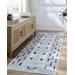 Regis 2'6" x 8' White/Light Silver/Gray Washable Runner - Hauteloom