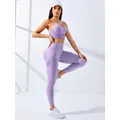 Set da Yoga per donna 2/pezzi completi da allenamento senza cuciture abbigliamento sportivo da Yoga