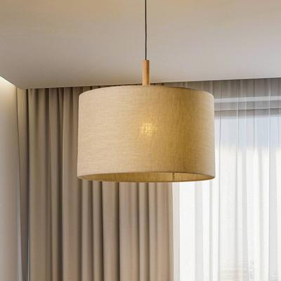 Hängeleuchte Deva Nature, einflammig, Textilschirm Nature TK Lighting, dimmbar, für Wohn- / Esszimmer, Textil / Stoff / Seide, Skandinavisch Image