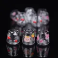 4pcs/set 1/12 Dollhouse Miniature Cartoon Clear Glass Cup Model Simulation Kitchen Furniture Toys