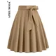 Summer Style Solid 50s Vintage Swing Pin Up Casual Runway Skirts High Waist Black Green Red Cocktail