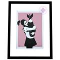 "Banksy Original M Arts Edition „Bomb Huger Pink\" Lithographie, signiert und nummeriert /250 RAHMEN INKLUSIVE"
