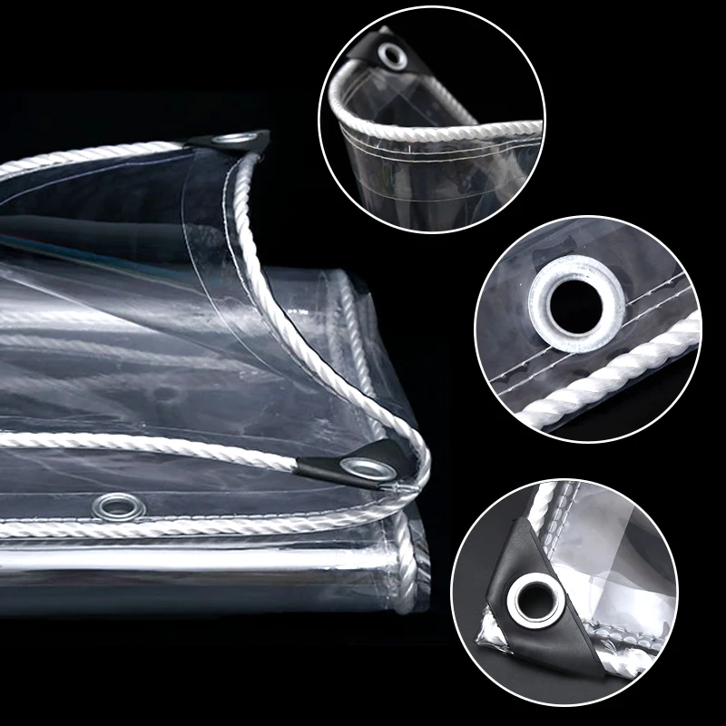 0,35/0,55mm Transparente PVC Plane Sukkulente Wasserdichte Abdeckung Balkon Fenster Windschutz Plane Pergola Regendicht Tuch