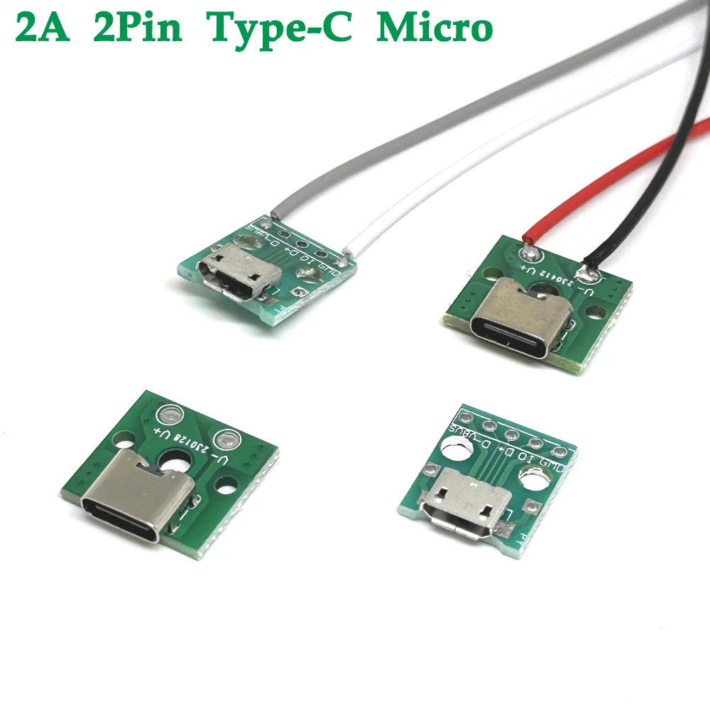 2A Micro USB Jack 3.1 Typ-C 5V Buchse Jack Lade Port USB Typ C Buchse mit Lötdraht PH2.0 Schraube Befestigungsplatte Image