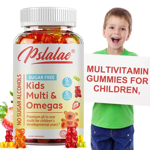 Multivitamin-Gummis für Kinder mit Vitaminen c d b6 und Zink Leinsamen öl Omega 3 ala erythrit