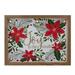 11.8" Lighted Brown Wooden Frame Poinsettia "Joy to the World" in Glitter Christmas Plaque