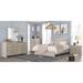 Bernard 4 Piece Cream LED Faux Leather Upholstered Tufted Panel Bedroom Set