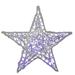 24" Pre-lit Clear and Purple LED Color Changing Spun Glass Hanging Star Christmas Decoration