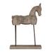 Mango Wood Horse Figurine on Metal Stand Décor - 15.0"L x 4.0"W x 22.0"H