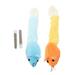 2pcs Long Tail Mouse Funny Plush Toy Catnip Cat Playing Props Cat Teaser Interactive Toy (1pcs Orange 1pcs Blue)