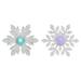 Set of 2 LED Lighted Icy Crystal Snowflake Christmas Window Decorations 5.5"