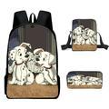 101 Dalmatians School Bag Popular Funny Art Travel Bag with Pen Bag 3CS for Aged 7 to 15 Years Good Gift For Girls Boys