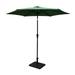 8.8 feet Outdoor Aluminum Patio Umbrella Patio Umbrella Market Umbrella with 42 Pound Square Resin Umbrella Base Push Button Tilt and Crank lift Green