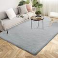 iLieber Faux Rabbit Soft Fluffy Fur 5x8 Gray Area Rug Washable Rugs Bedside Rug Plush Rug Nursery Rug for Living Room Bedroom Teen Room