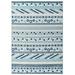 Ergode Reflect Cadhla Vintage Abstract Geometric Lattice 5x8 Indoor and Outdoor Area Rug - Ivory and Blue