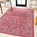 JONATHAN Y JONATHAN Y Sinjuri Bohemian Textured Weave Floral Indoor/Outdoor Area Rug 3 X 5 - Fuchsia/Light Gray