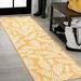 Nevis Palm Frond Yellow/Cream 2 ft. x 10 ft. Indoor/Outdoor Runner Rug