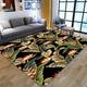 Green Leaf Area Rug For Living Room Large Bedroom Non-Slip Washable Accent Rugs Modern Soft Tropical Indoor Outdoor Entry Carpets For Dinning Room Patio Porch 5 x 6