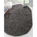 Unique Loom Solid Shag Rug Graphite Gray 4 1 x 6 1 Oval Solid Modern Perfect For Dining Room Bed Room Kids Room Play Room
