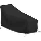 Patio Chaise Lounge Cover 12 Oz Waterproof - 100% Weather Resistant Outdoor Chaise Cover PVC Coated With Air Pockets And Drawstring For Snug Fit (86 W X 36 D X 32 H Black)