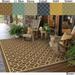 Style Haven Rio Mar Tile Inspired Trellis Pattern Indoor/ Outdoor Area Rug Brown/Cream 8 6 x 13 9 x 12 Outdoor Indoor Patio Dining Room Ivory