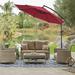 Clihome 10 FT Patio Outdoor Umbrella With LED Light Red