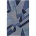 Nash Transitional Geometric Blue/Silver 8 x 10 Area Rug