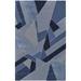 Nash Transitional Geometric Blue/Silver 3 -6 x 5 -6 Accent Rug