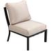 Dining Chair Outdoor Metal Furniture Armless Sofa With Cushion For Garden Pool Backyard Beige