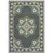 HomeRoots 8 x 11 ft. Gray Oriental Stain Resistant Indoor & Outdoor Rectangle Area Rug - Gray and Ivory - 8 x 11 ft.