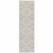 HomeRoots 2 x 7 ft. Gray Geometric Stain Resistant Indoor & Outdoor Rectangle Area Rug - Gray and Ivory - 2 x 7 ft.