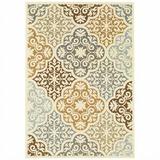 HomeRoots 5 x 8 ft. Ivory Grey Floral Medallion Indoor & Outdoor Area Rug - Ivory - 5 x 8 ft.