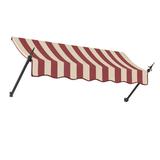 Awntech 8.375 ft New Orleans Fixed Awning Acrylic Fabric Burgundy/Tan Stripe