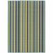 HomeRoots 4 x 6 ft. Blue Striped Stain Resistant Indoor & Outdoor Rectangle Area Rug - Blue and Green - 4 x 6 ft.