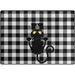 SKYSONIC Cat on Black and White Plaid Area Rug 4 x5 Pet & Child Friendly Carpet for Living Room Bedroom Dining Room Indoor Outdoor Soft Rug Washable Non Slip Comfortable Area Rug