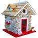 âœª Mini Cottage Hanging Bird House for Outside with Rope Similation Wooden Decorative Bird Feeder House for Hummingbirds