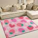 Dreamtimes Cute Strawberry Heart Area Rug 5 x7 Pet & Child Friendly Carpet Indoor Outdoor Soft Rug Washable Non Slip Comfortable Area Rug