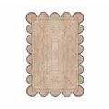 Chouhan Rugs Natural Jute Light Grey Scalloped Rug Bohemian Rug Decor Rug Handwoven Rug Custom Rug Decorative Rug