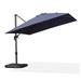 PURPLE LEAF 10 ft Square Aluminum 360-degree Rotation Offset Cantilever Umbrella Patio Outdoor Umbrella for Garden Deck Pool Patio Navy Blue