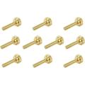 10 Pack 3/8-16 X 1-1/2 Inch Threads Solid Brass Knurled Thumb Screws Knobs With Straight Shoulders Right-Hand Threads SAE Flat Tip Uncoated (3/8-16 X 1-1/2 Inch Long Threads)