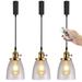 Kiven J-Type Track Lighting 3-Light Modern Juno Track Pendant Light with Glass Lampshade Dimmable J Track Light Pedant Adjustable Length for Bedroom Kitchen Island Shop Brass Finish