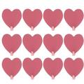 NUOLUX 12 Pcs Iron Strong Heart Shaped Adhesive Hangers Wall Mounted Hooks Coat Hook Traceless Hanger for Bathroom Kitchen (Pink)