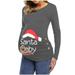 Pregnancy Sleeve Top Letter Shirt Maternity Womens Print Casual Long Christmas Dress T Tunic Maternity blouse Tops Maternity