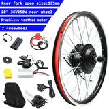 Miumaeov 20 Rear Wheel Conversion Kit Ebike Conversion Kit for Electric Bike 20 Front or Rear Wheel Electric Bicycle Hub Motor Kit 36V 250W Waterproof Electric Bike Conversion Kit