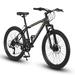 S24102 24 Inch Mountain Bike Boys Girls Steel Frame Shimano 21 Speed Mountain Bicycle with Daul Disc Brakes and Front Suspension MTB