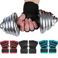 Riguas 1 Pair Workout Gloves Breathable Anti-Slip Wrist Wrap Half-Finger Fitness Gloves Adjustable Fastener Tape Exercise Gloves for Men Women