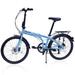 Zukka 24 inch Foldable Bicycle City Commuter for Men Women Blue Folding Bike 7 Speed Blue