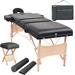 vidaXL Massage Table and Stool Set Beauty Couch Therapy Bed 3 Zones Thick