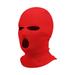 Morttic 3 Hole Knitted Full Face Cover Ski Mask Winter Balaclava Warm Full Face Mask Windproof Hat for Outdoor Sports Red